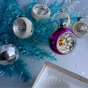 Vintage Christmas Ornaments Reflectors Glass